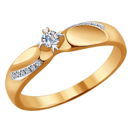 Кольцо, золото, бриллиант, 1011452